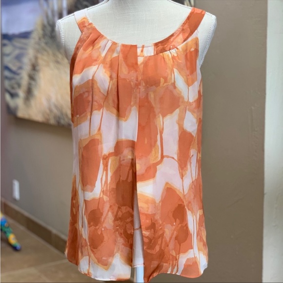 2 tops red bandana handkerchief top SZ LG and a SZ SM coral floral top zip back - Picture 7 of 12